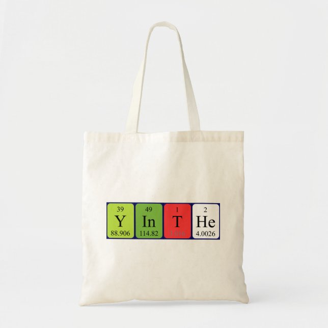 Yinthe Periodisk bord namn tote bag Tygkasse (Framsidan)
