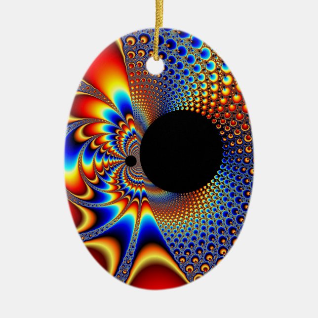 YinYang BigBang jul Fractal Julgransprydnad Keramik (Framsidan)