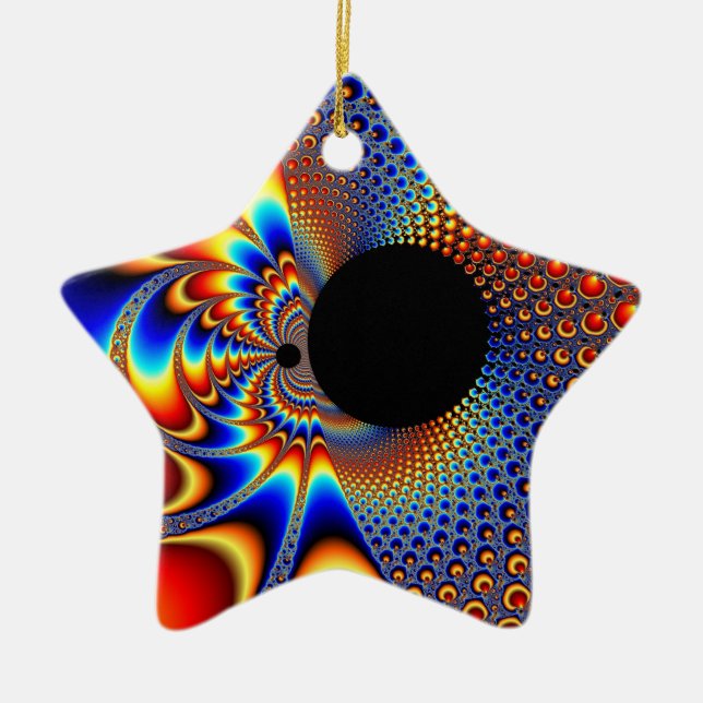 YinYang BigBang jul Fractal Julgransprydnad Keramik (Framsidan)