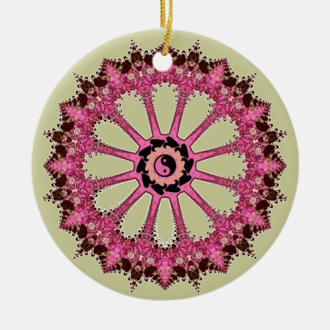 YinYang Feng Shui Snöre Round Ornament (Framsidan)