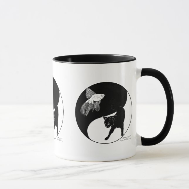 YinYang fisk och katt - mugg med 3 bilder (Höger)