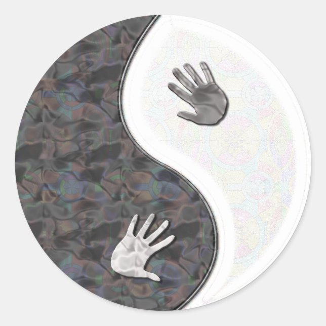 yinyang händer runt klistermärke (Framsida)