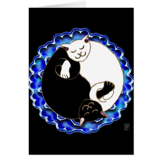 yinyang kattungar hälsningskort (Framsidan)