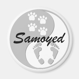 yinyang samoyed magnet