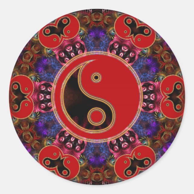 YinYang Visdomsdekal Runt Klistermärke (Framsida)