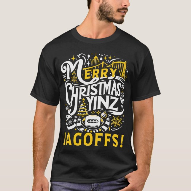 Yinz Jagoff jul Pittsburgh Gift T Shirt (Framsida)
