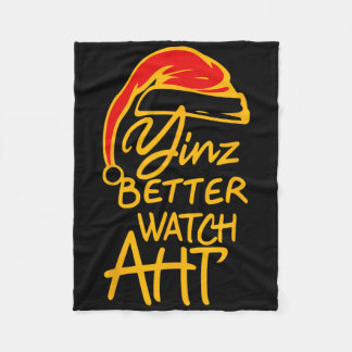 Yinzer jul Pittsburgh Tomte Yinz Bättre akta Fleecefilt