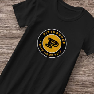 Yinzer Mamma Pittsburgh Vintage black & Guld T-Shi T Shirt