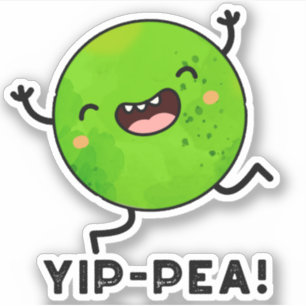 Yip-pea Lycklig Pea Pun Klistermärken