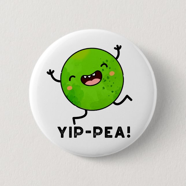 Yip-pea Lycklig Pea Pun Knapp (Framsida)