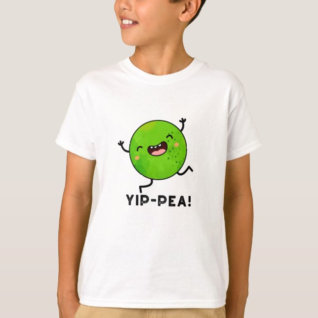 Yip-pea Lycklig Pea Pun T Shirt (Framsida)