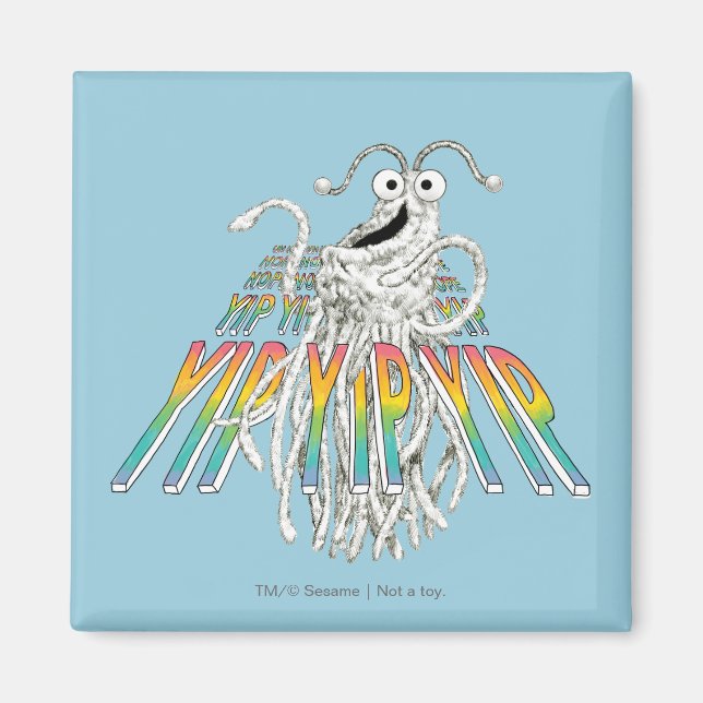 Yip Yips B&W Skissritning Magnet (Framsidan)