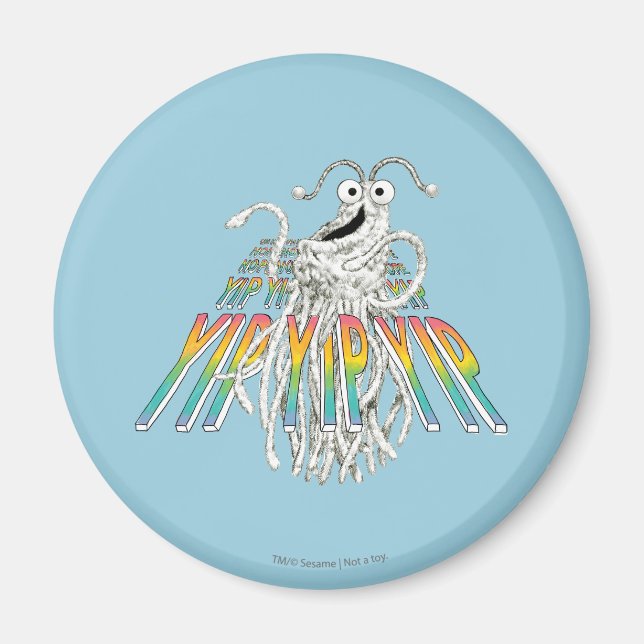 Yip Yips B&W Skissritning Magnet (Framsidan)
