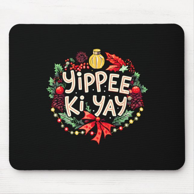 Yippee-ki-yay Funny Christmas Party Long Sleeve  Musmatta (Framsidan)