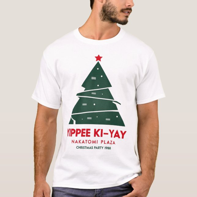 Yippee Ki Yay Nakatomi plaza Electric christmas T Shirt (Framsida)
