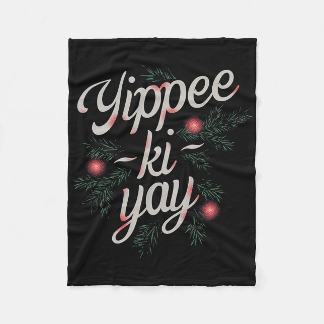 Yippee Ki-yay Rolig jul  Fleecefilt (Framsidan)