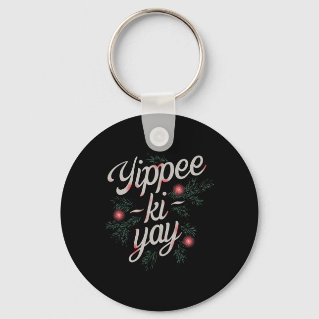 Yippee Ki-yay Rolig jul  Nyckelring (Framsida)