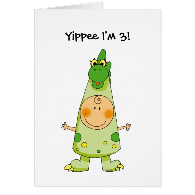 Yippee mig förmiddag 3! hälsningskort (Framsidan)