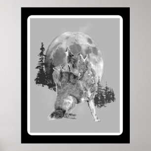 Ylande Prärievargar Djur Akvarell Vilda Djur Konst Poster