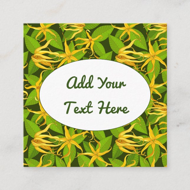 Ylang Ylang Exotic Flowers Fyrkantigt Visitkort (Framsida)