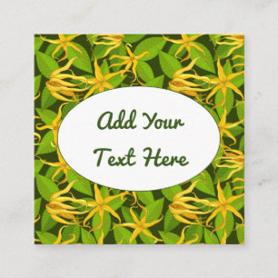 Ylang Ylang exotiska blommor Fyrkantigt Visitkort
