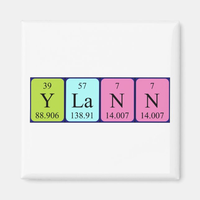 Ylann Periodisk bord namn magnet (Framsidan)
