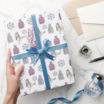 Ylle Sticka Hats och Cute Sparrows Presentpapper<br><div class="desc">Vattenfärgsfärgad hand målad</div>