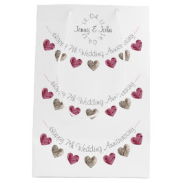 Yllehjärta 7:e eller bröllop jubileumsväska