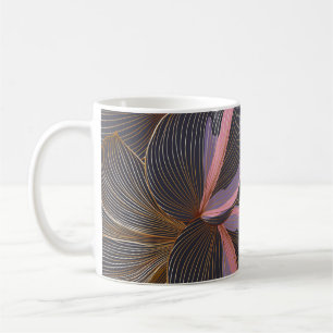 Yllylld, sömlös bakgrund med blommigt kaffemugg
