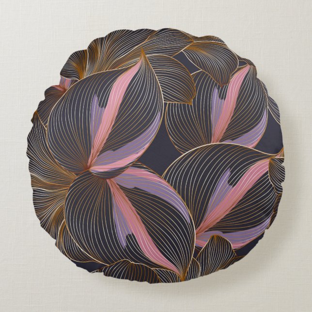 Yllylld, sömlös bakgrund med blommigt rund kudde (Framsidan)