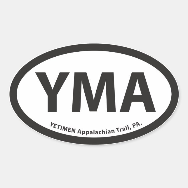 YMA Oval Sticker Ovalt Klistermärke (Framsida)