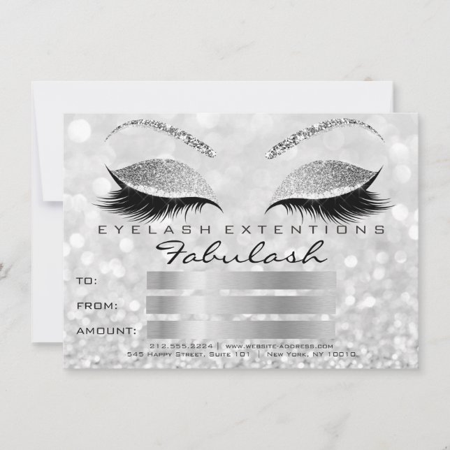 Ympkur Lash Silver Grått  Makeup Certificate Gift1 (Framsida)