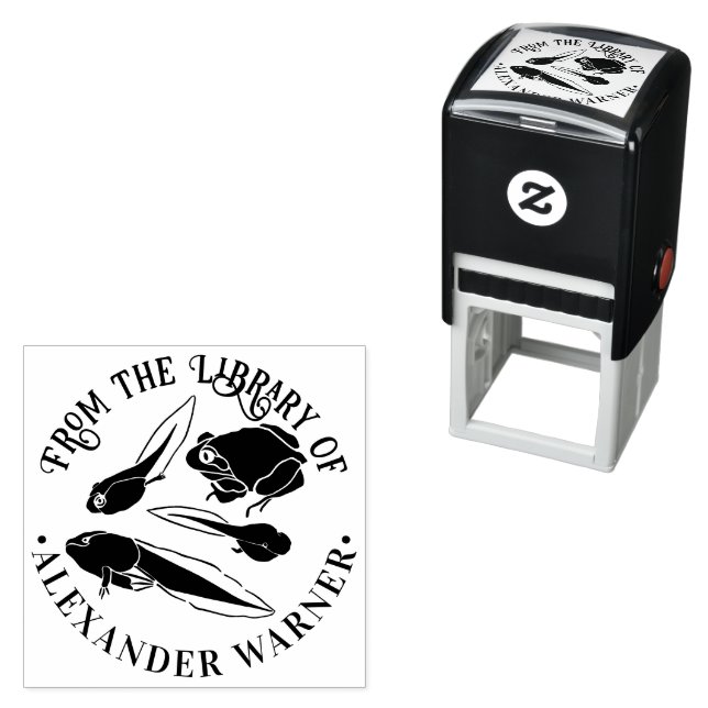 Yngre Grodyngel Groda Rundt Biblioteksboknamn Självfärgande Stämpel (In Situ)