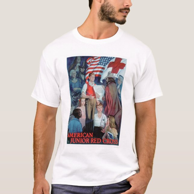 Yngre Röda kor för amerikan (US00335) T Shirt (Framsida)