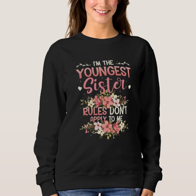 Yngsta syster regler inte gäller mig syskon Pa T Shirt (Framsida)