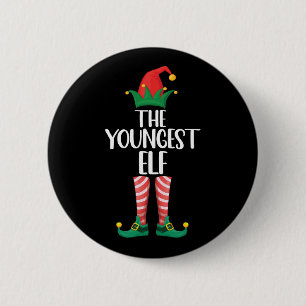 Yngsta tomte som matchar familjens julfest knapp