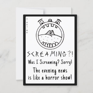 YNOTME SCREAMING HEAD NEWS VYKORT