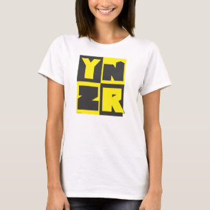 YNZR-seriesvart och gul design T Shirt