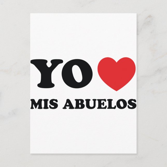 Yo Amo Mis Abuelos Vykort (Framsida)