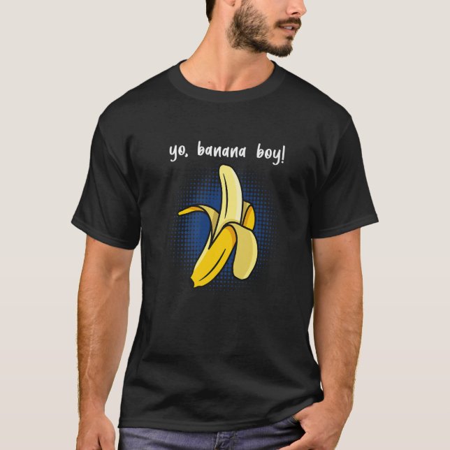 Yo Banana Boy Banana Plantain Fruit T Shirt (Framsida)