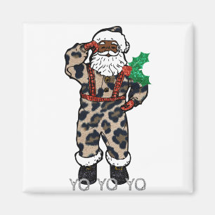yo Black Santa Magnet