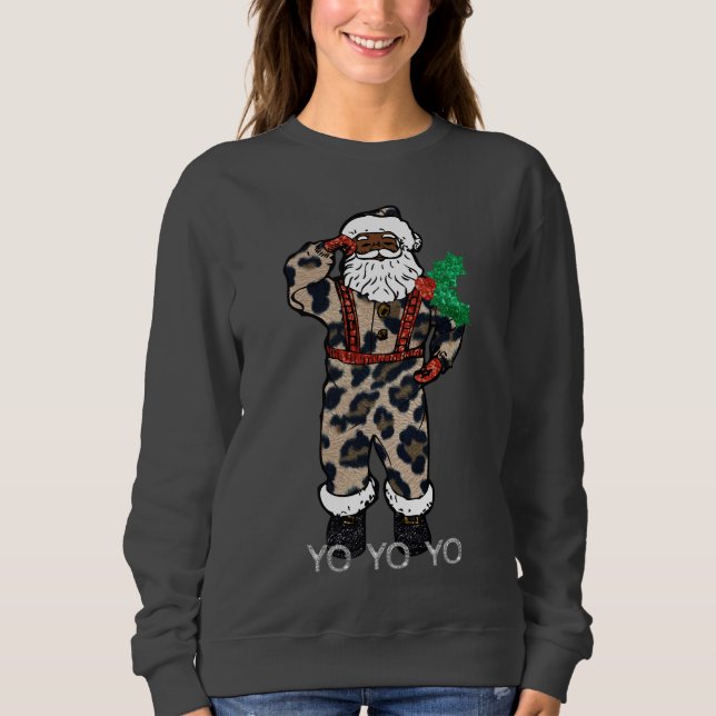 yo Black Santa T Shirt (Framsida)