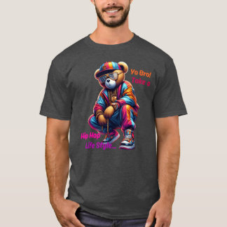 Yo Broake ett HipHop-livsstil Söt Rap Björn pojke T Shirt