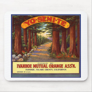 Yo-Halv-Te orange etikett för vintage Musmatta