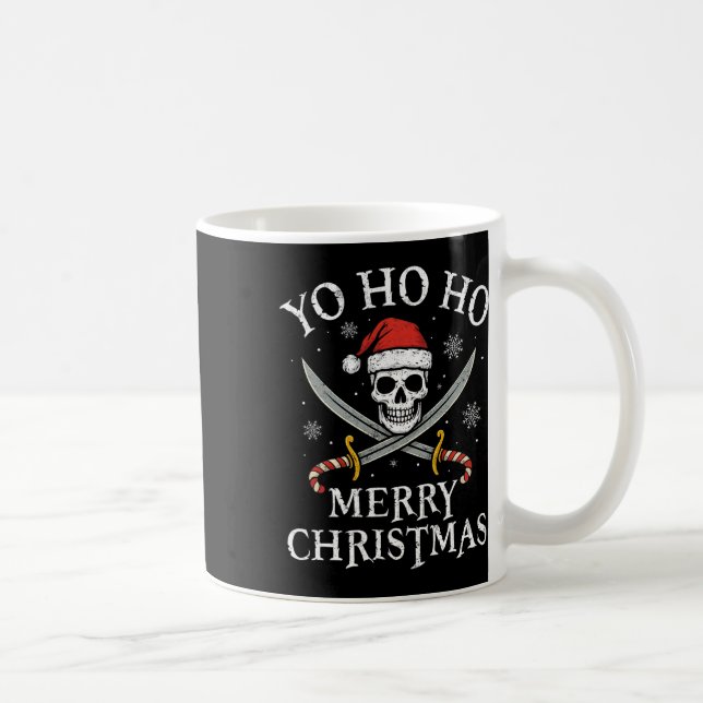 Yo Ho Ho God Jul Semester Pirat Tomte Hatt  Kaffemugg (Höger)