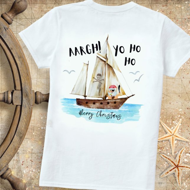 Yo Ho Ho Pirat Santa Frakt God jul T Shirt (Skapare uppladdad)