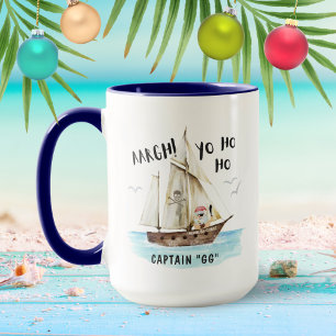 Yo Ho Ho Pirat Santa Frakt-kapten jul Mugg