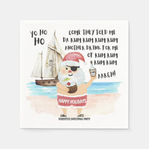 Yo Ho Ho Pirat Santa Frakt Rum jul Pappersservett