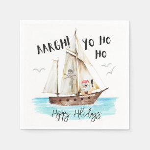 Yo Ho Ho Pirat Santa Frakt Sea jul Pappersservett