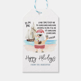 Yo Ho Ho Pirat Santa Rum Funny jul Presentetikett